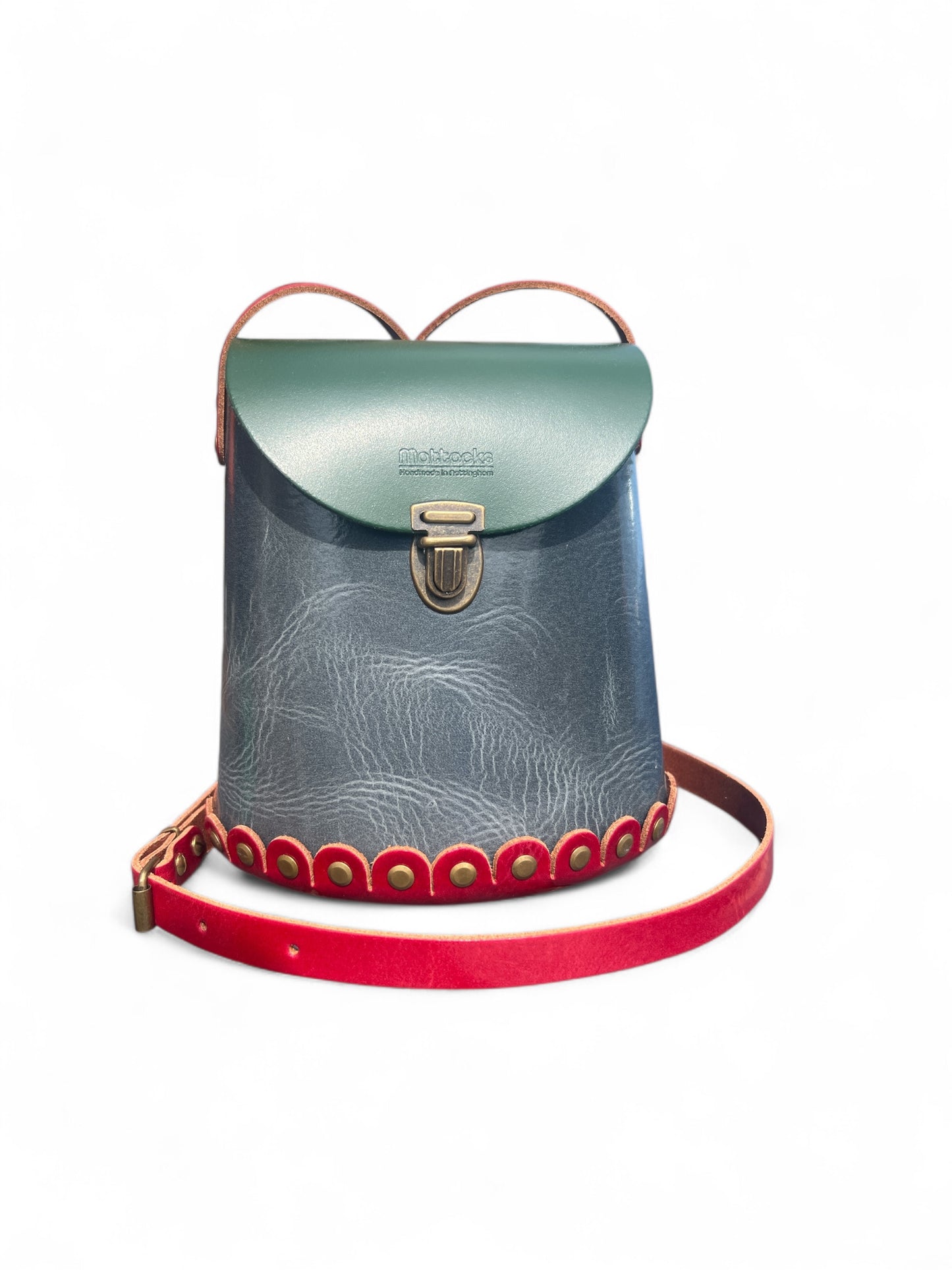 Multi colour leather bucket bag - as seen on TV - Bargain Hunt Series 71