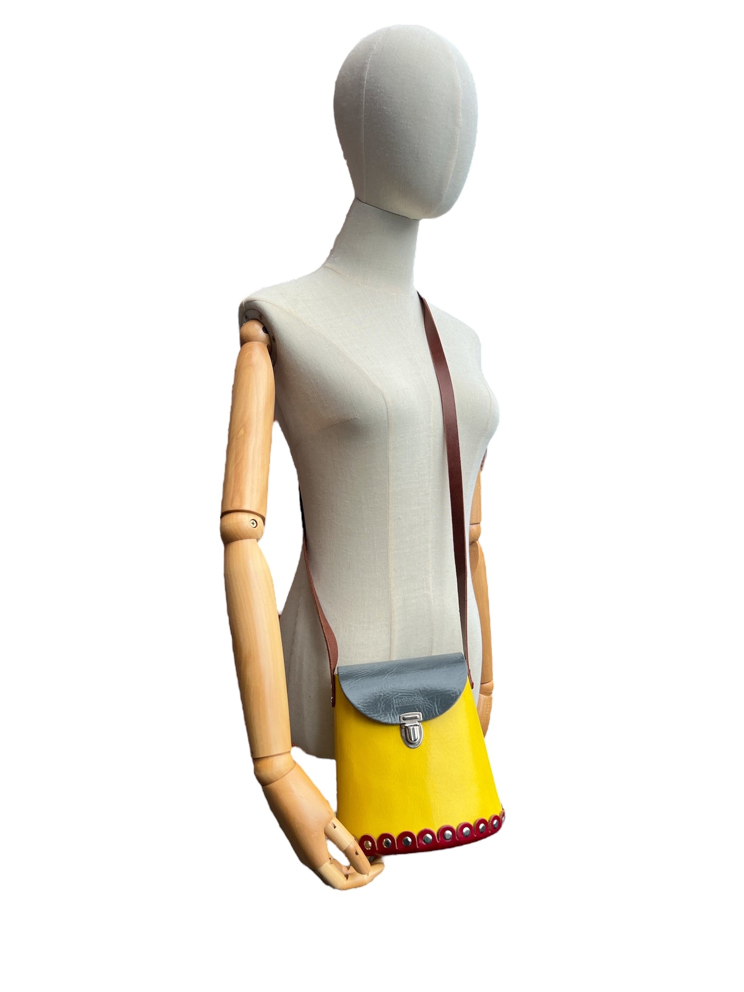 Multi colour leather bucket bag - as seen on TV - Bargain Hunt Series 71