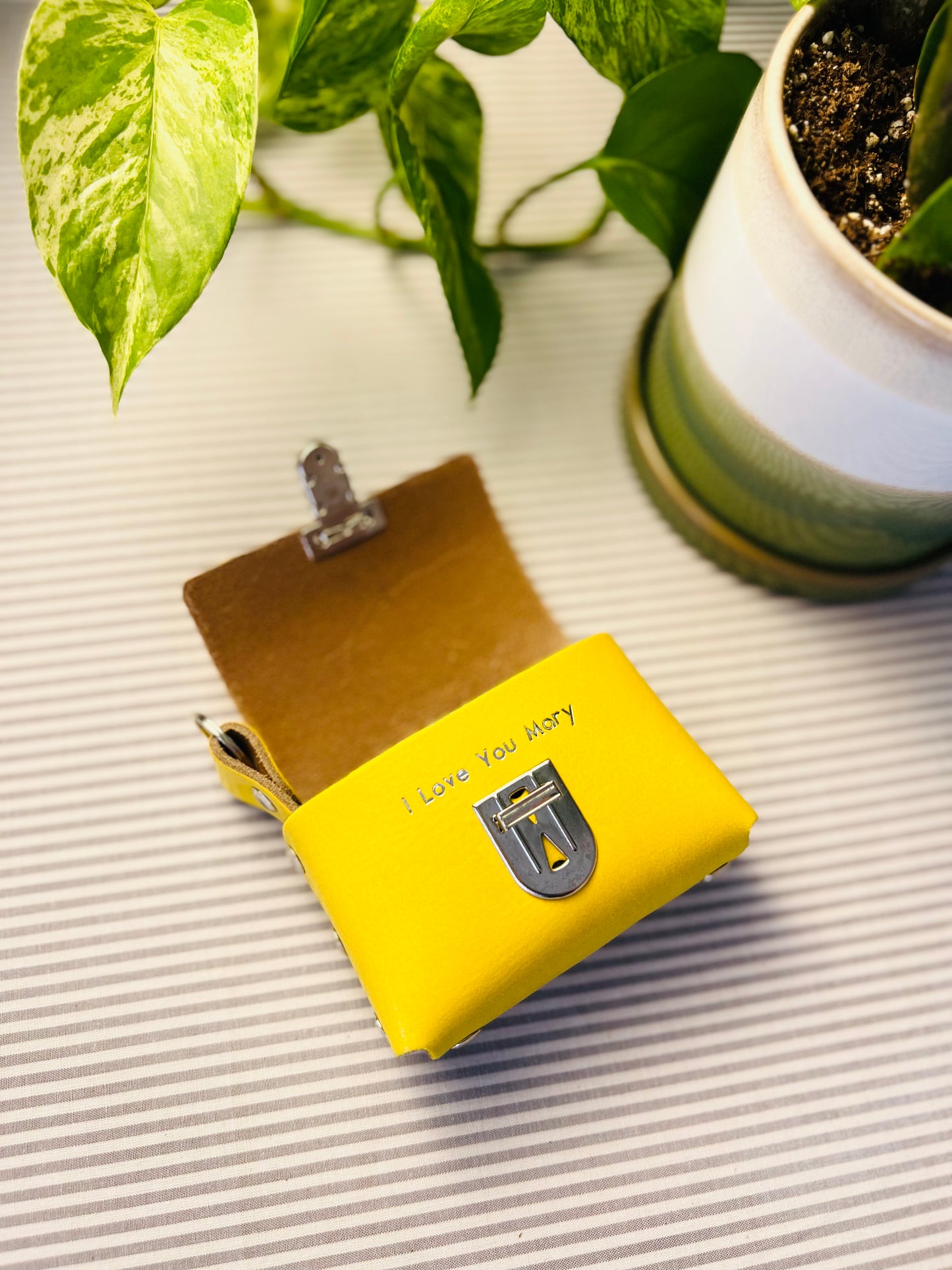 Card Case Leather Craft Kit (Sunflower Yellow)