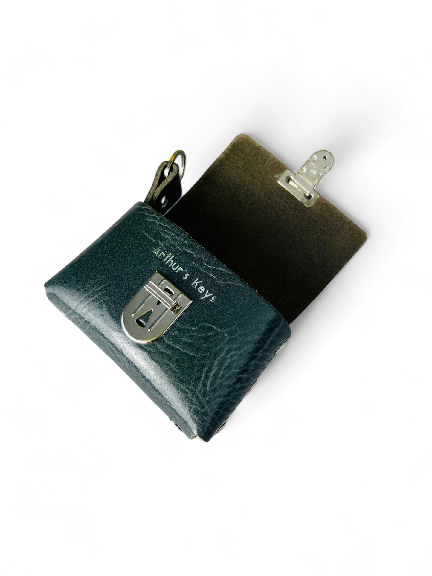 Leather Card Case With Free Personalisation (Slate Grey)