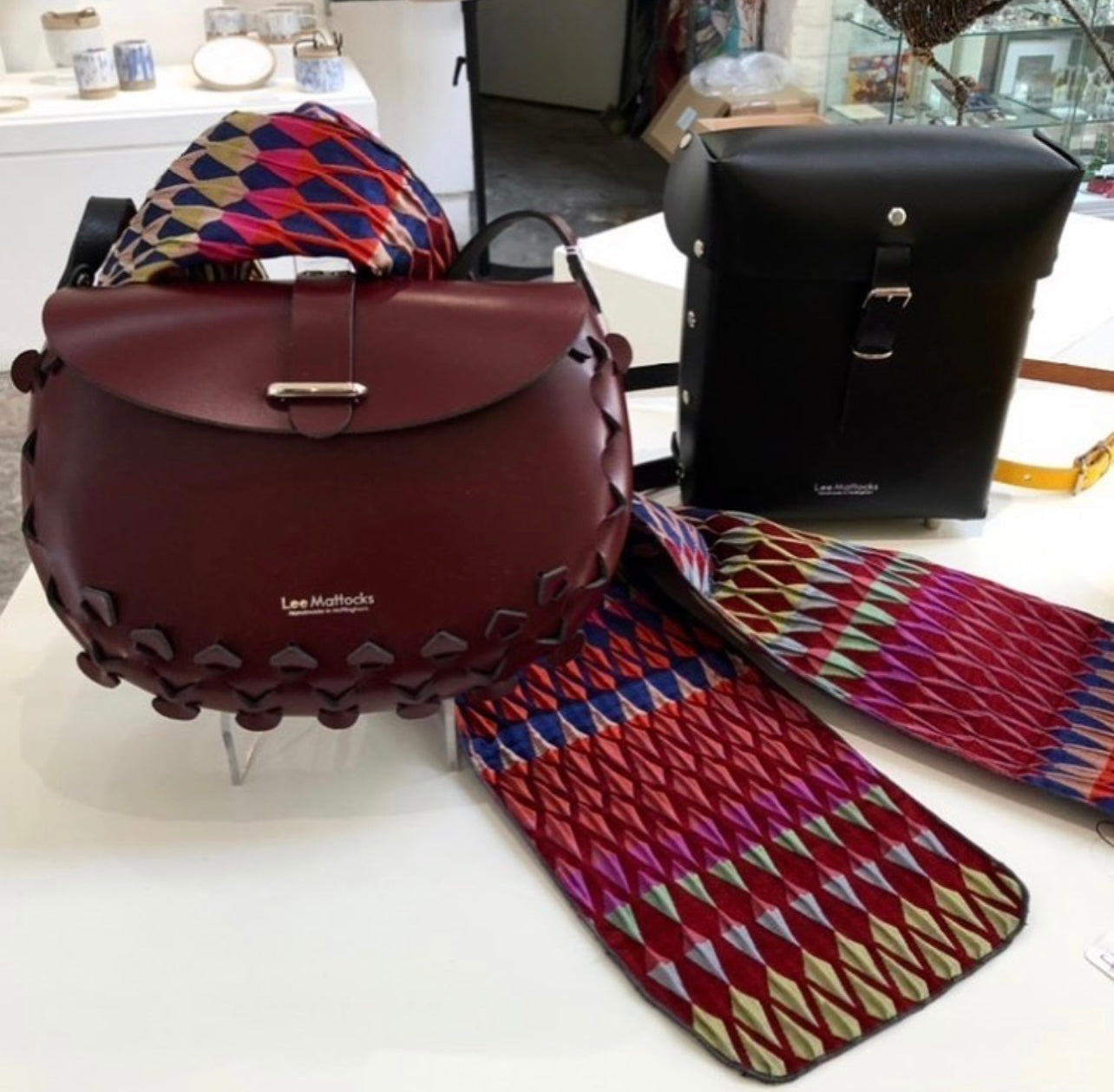 Bluecoat Liverpool textile art and leather bags