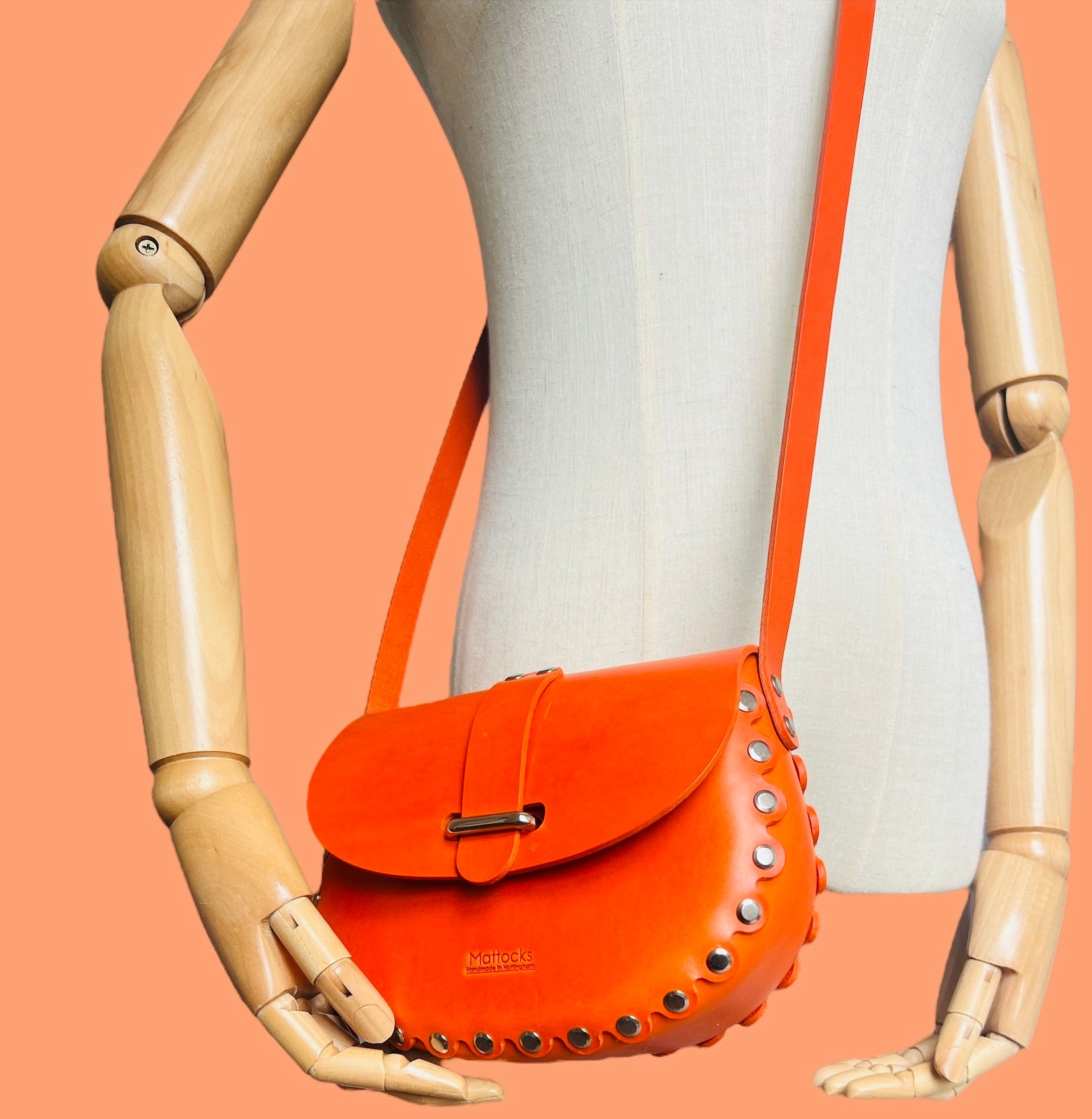 Orange Saddle Bag in Italian Vegetable Tanned Leather