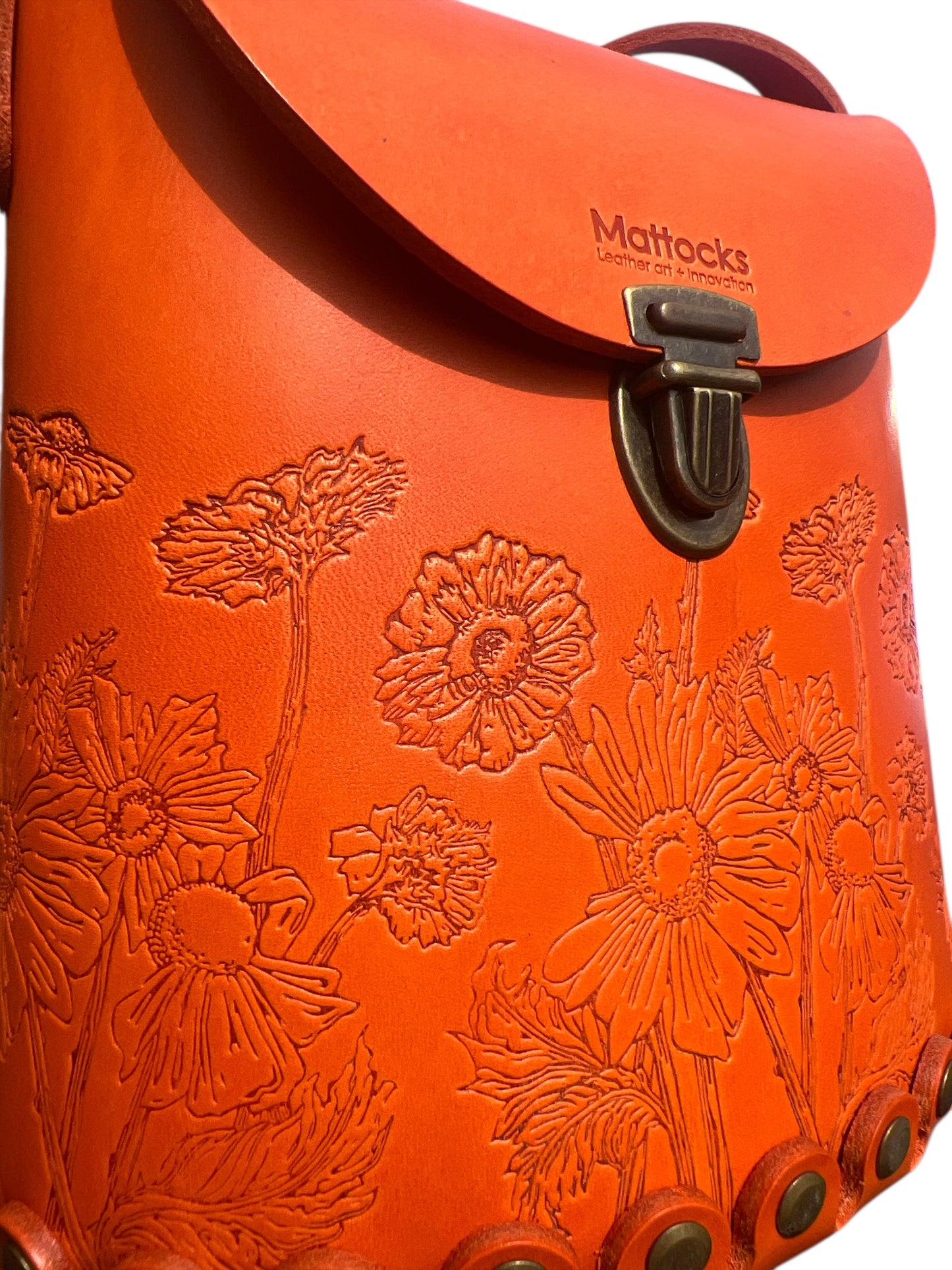 Veg Tan Leather Bucket Bag - “Wild Woods” Original Artwork - as seen on TV - Bargain Hunt Series 71