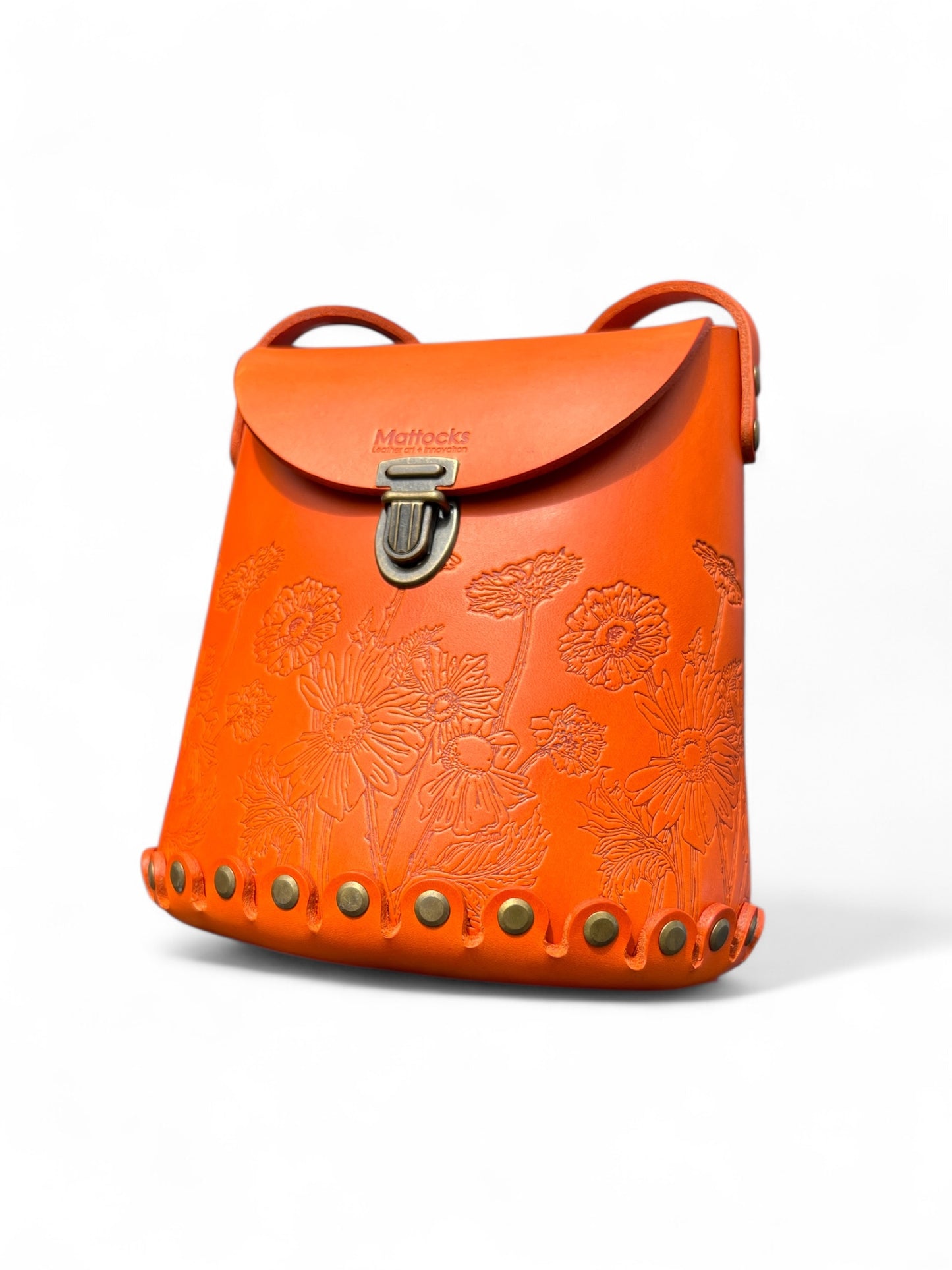 Veg Tan Leather Bucket Bag - “Wild Woods” Original Artwork - as seen on TV - Bargain Hunt Series 71