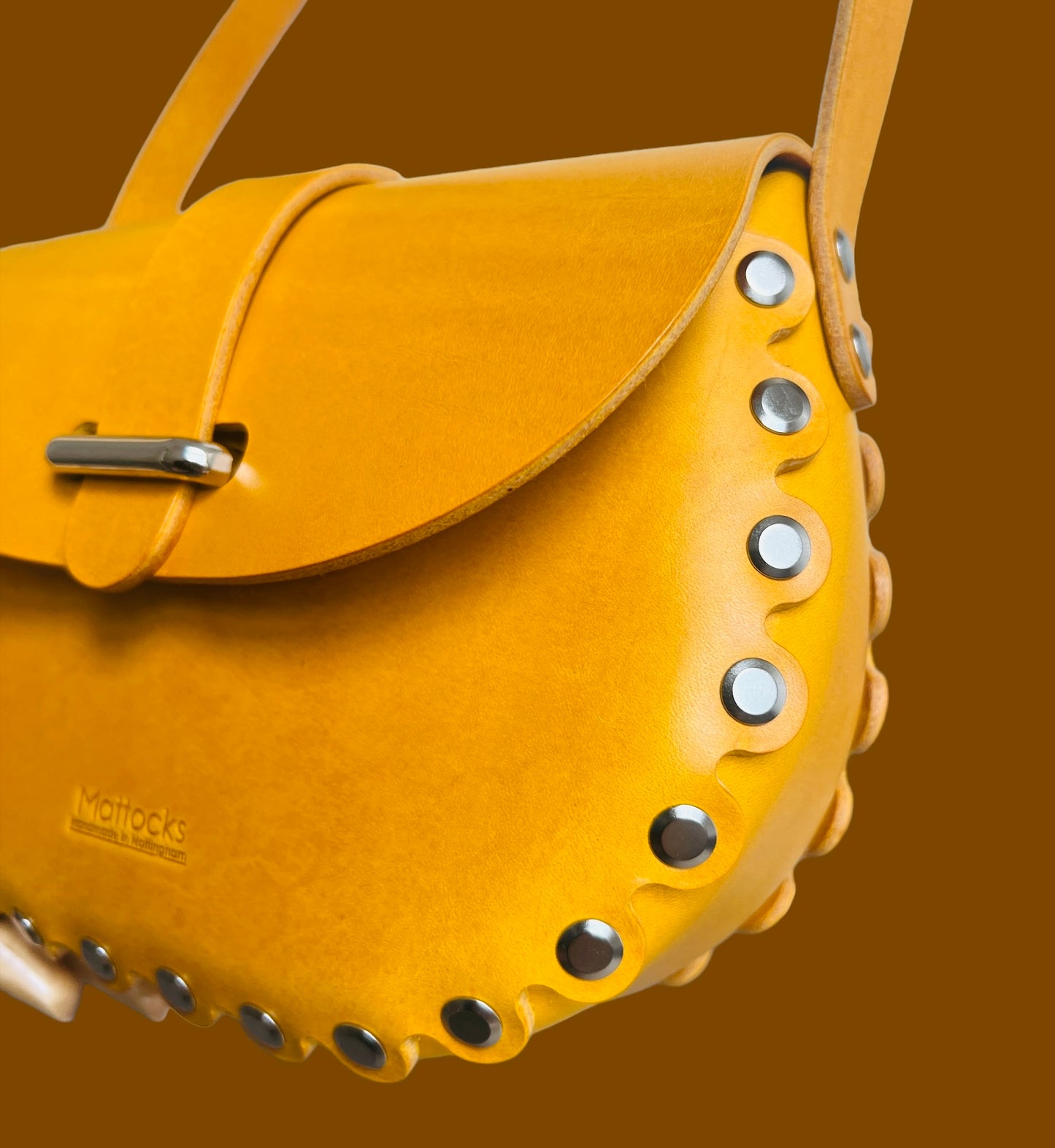 Yellow Saddle Bag in Italian Vegetable Tanned Leather