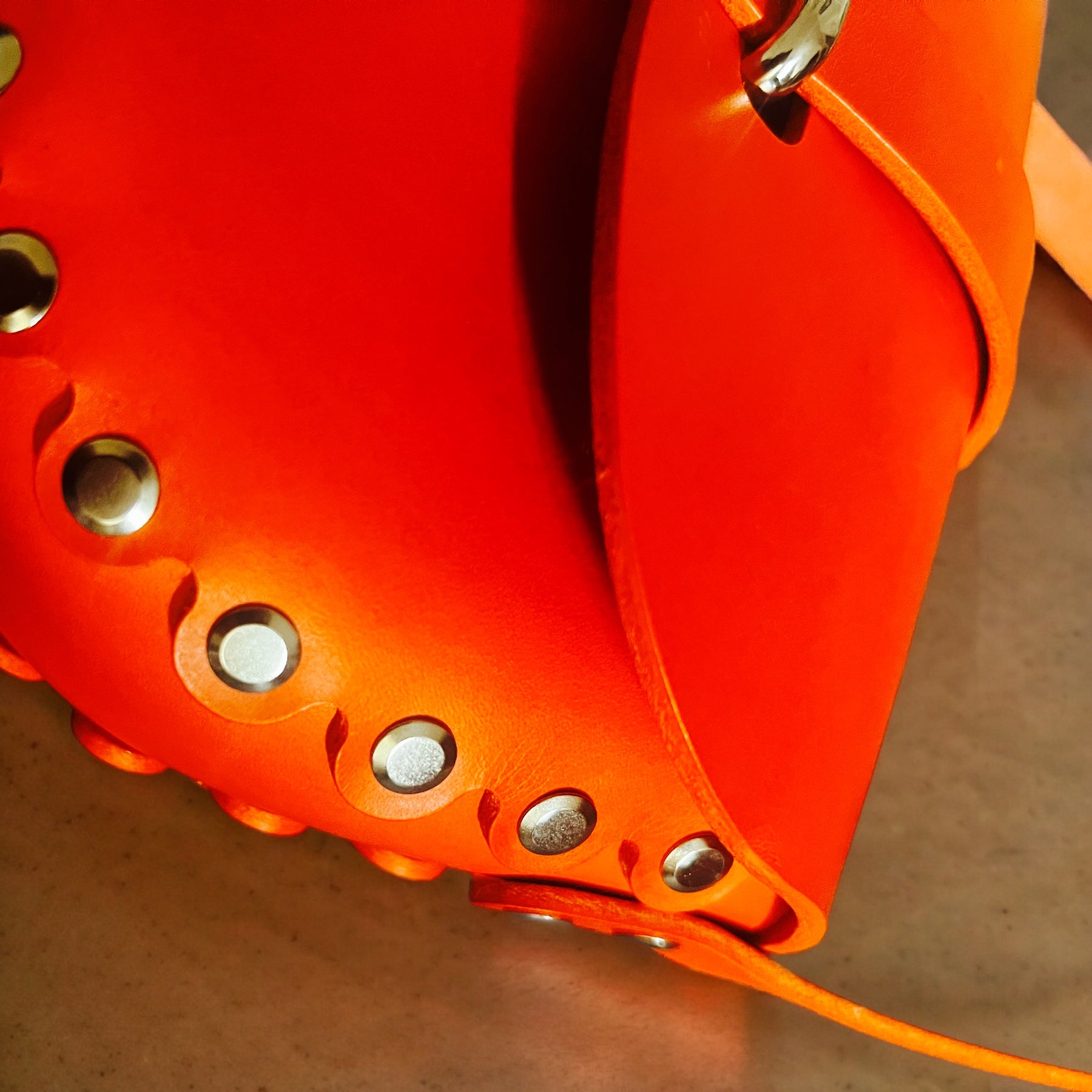 Orange Saddle Bag in Italian Vegetable Tanned Leather
