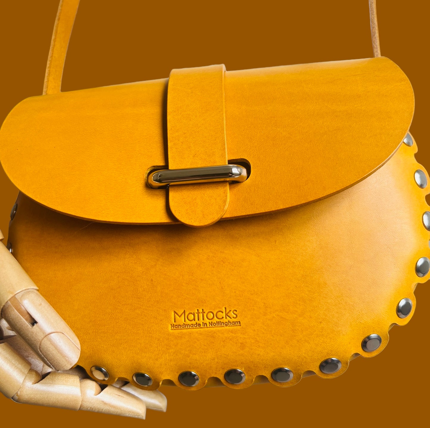 Yellow Saddle Bag in Italian Vegetable Tanned Leather