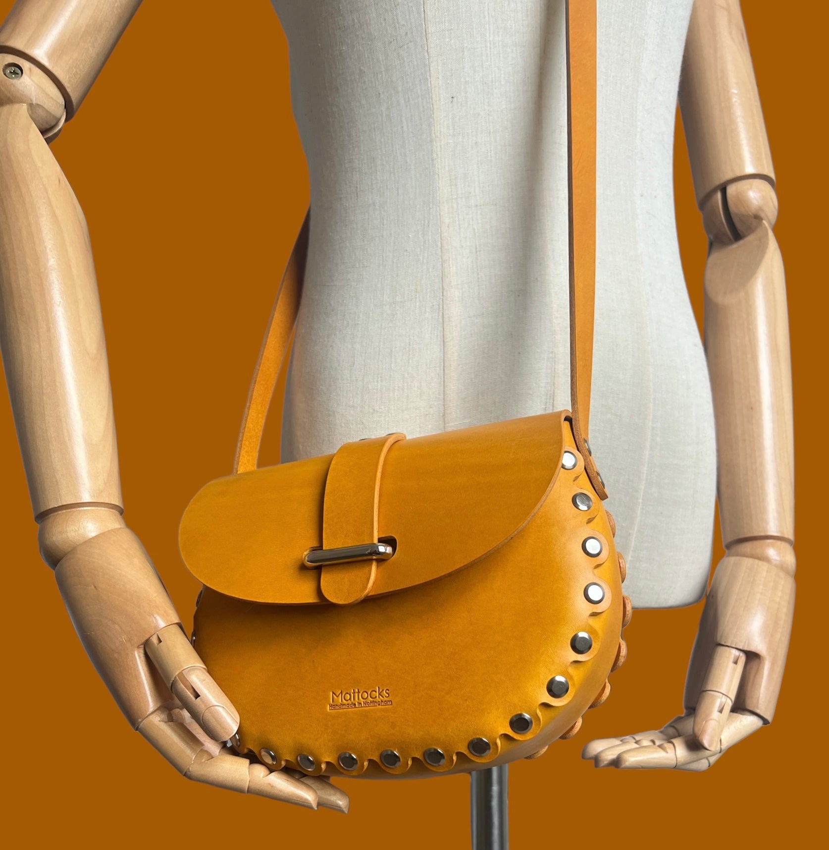 Yellow Saddle Bag in Italian Vegetable Tanned Leather