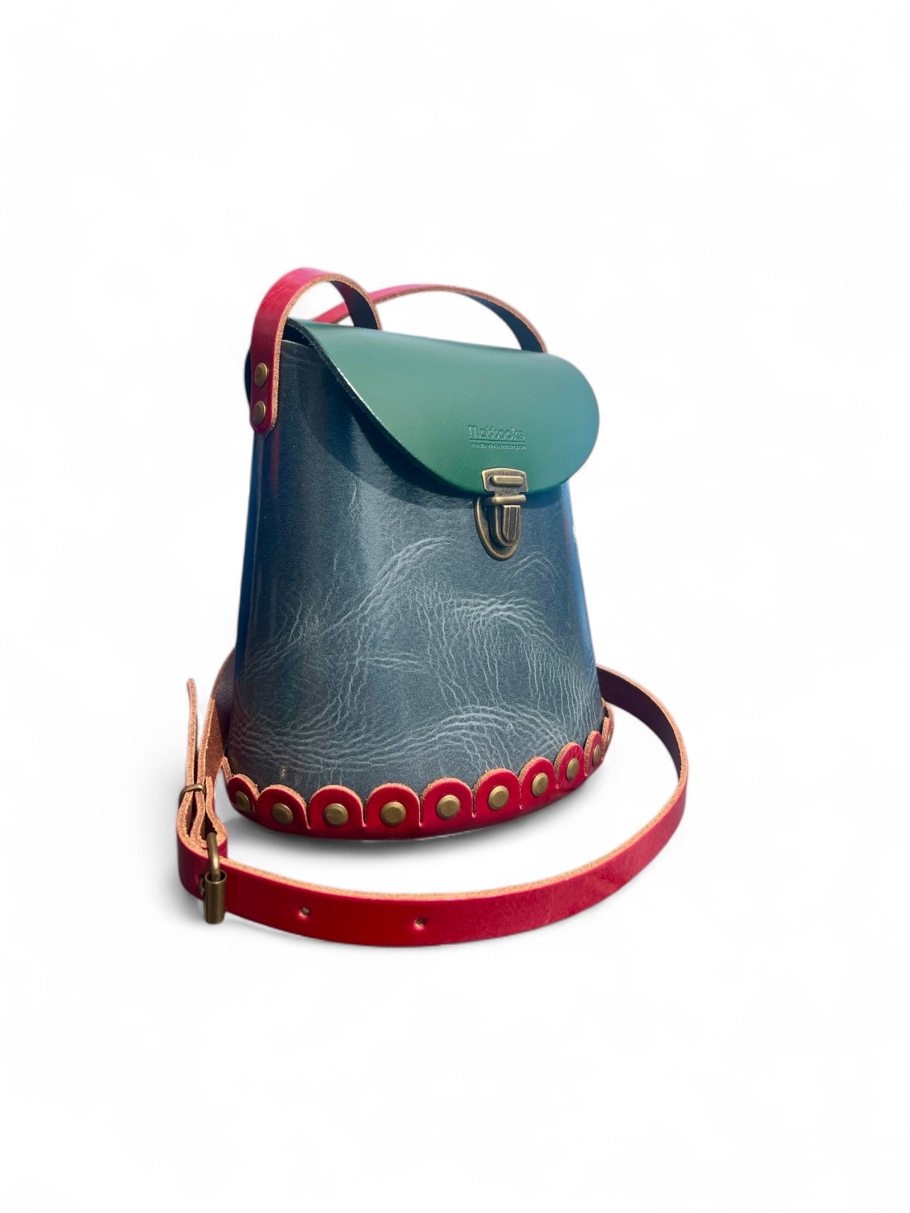 Multi colour leather bucket bag - as seen on TV - Bargain Hunt Series 71