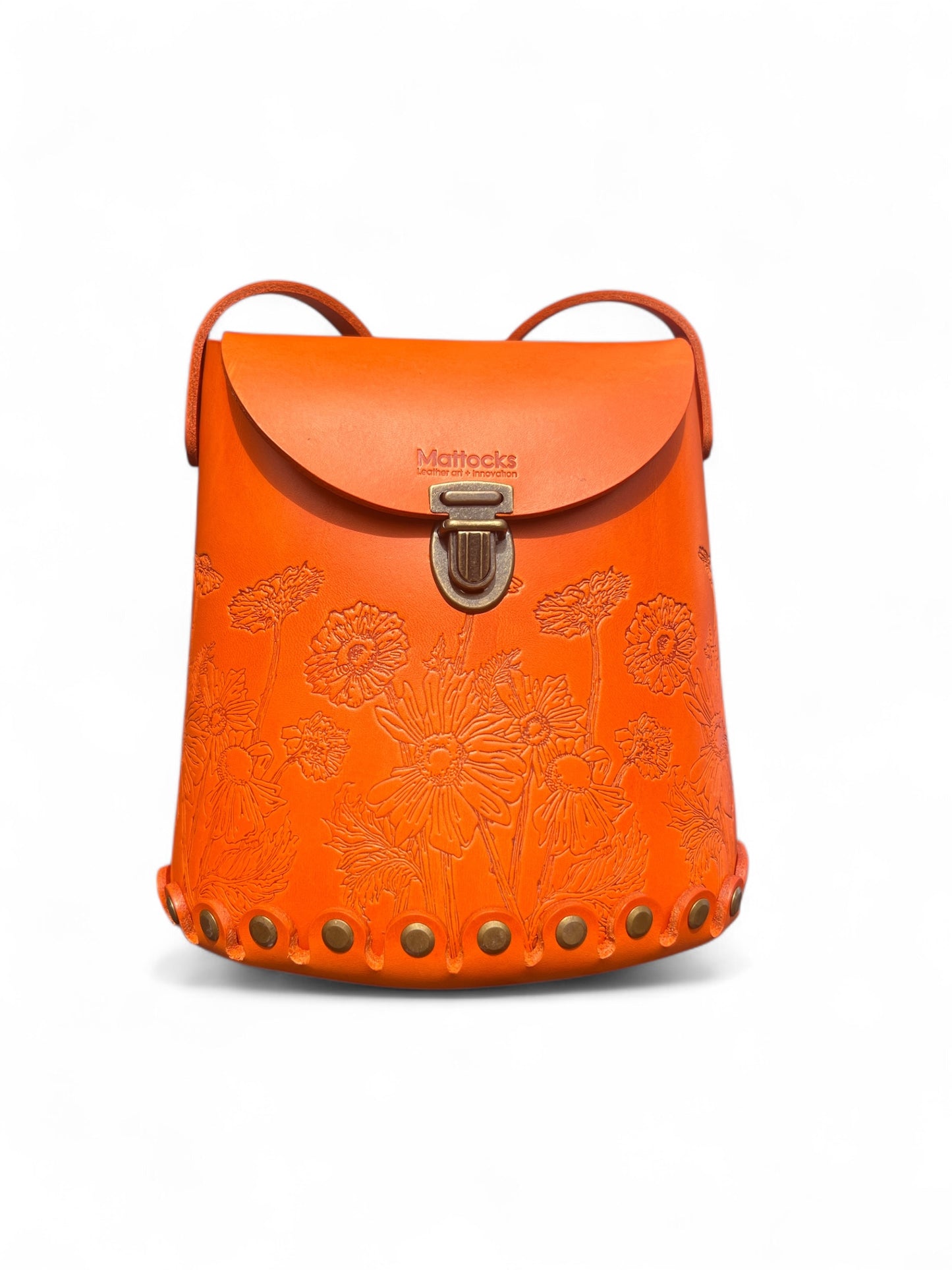 Veg Tan Leather Bucket Bag - “Wild Woods” Original Artwork - as seen on TV - Bargain Hunt Series 71