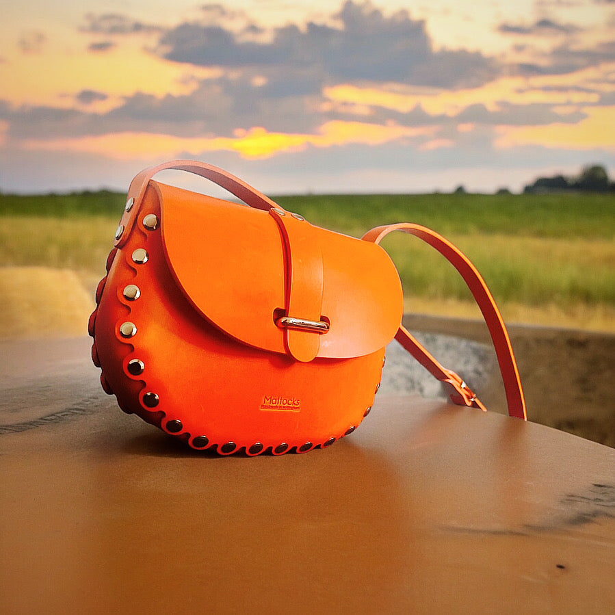 Orange Saddle Bag in Italian Vegetable Tanned Leather