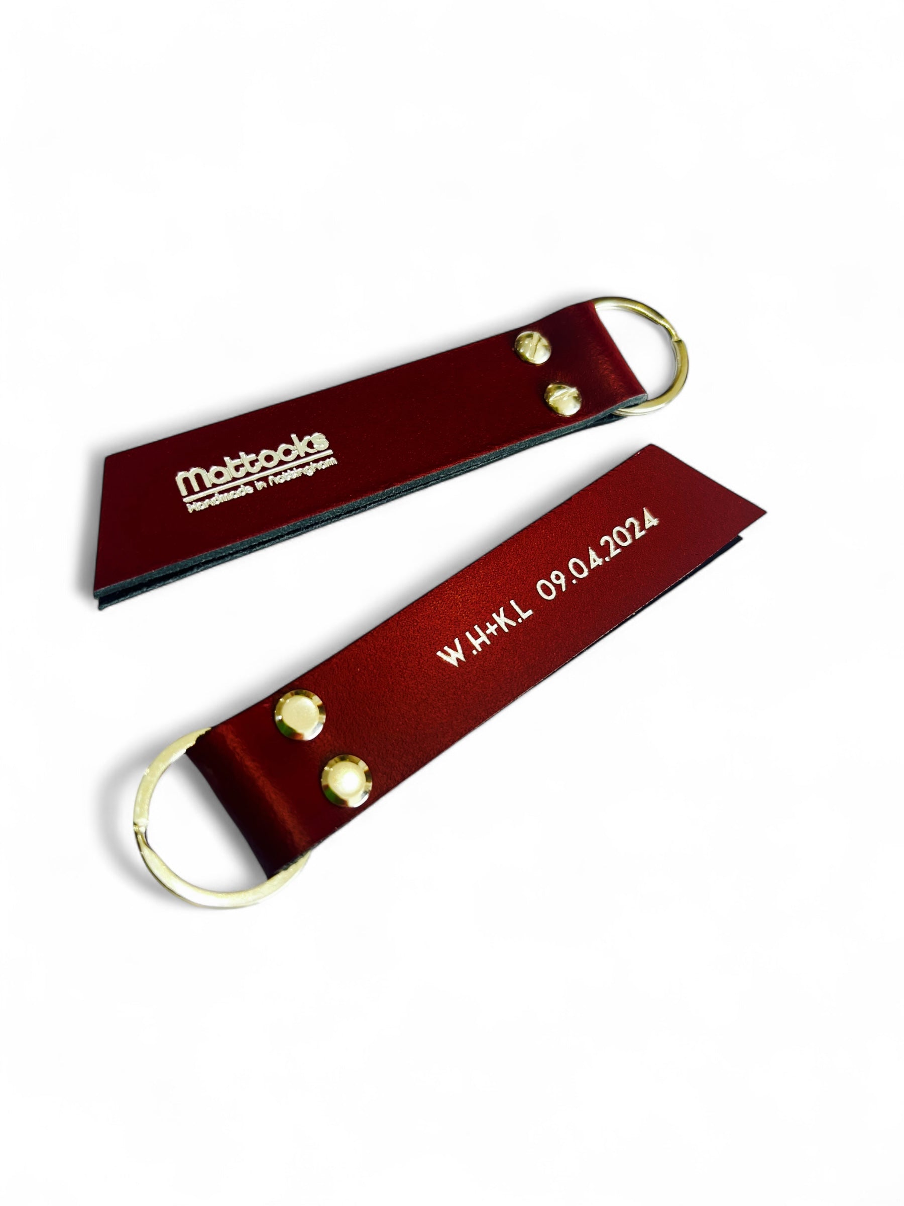 Handmade Couples Keyring - Personalised Leather Gift