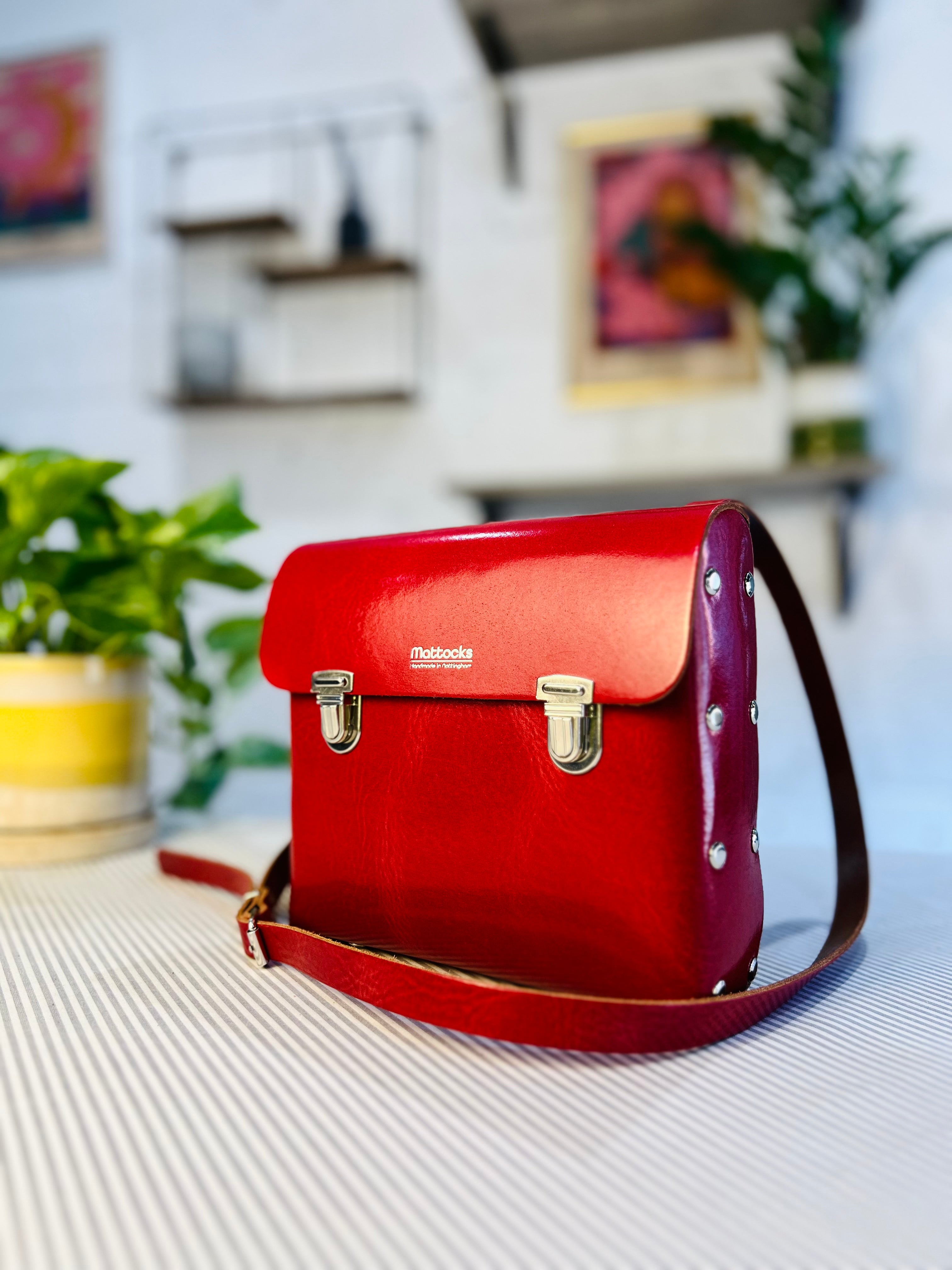 Leather Satchel Craft Kit (Cherry Red)
